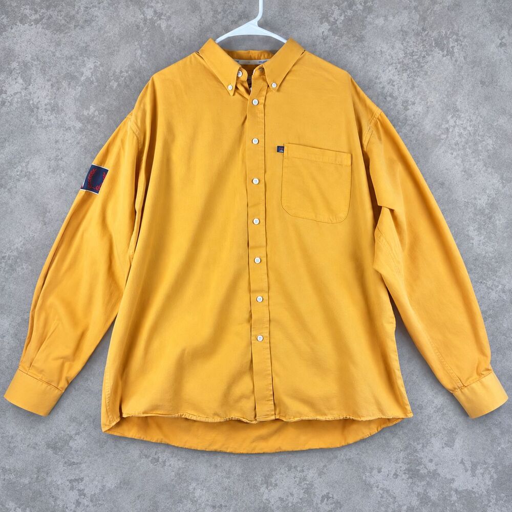 Cinch Up Mens XXL Mustard Yellow Western Shirt Embroidered Sleeve Cowboy Rodeo